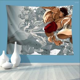 Tapestries Kick Home Tapestry Baki Hanma Yujiro Manga Background Hanging Blanket Living Room Arts Decor Ornaments Beach Mat