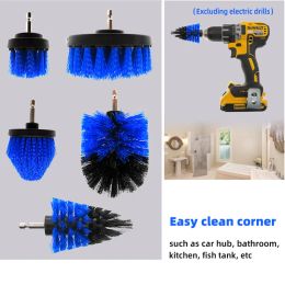 5pcs Multi-Purpose Electric Drill-Brush kit Power Scrubber Brush Car Polisher Kitchen Bathroom Cleaning Kit Toilet Cleaning Tool