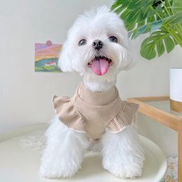 Dog Apparel Pet Clothing Velvet Soft Cat Flight Sleeves Cute Inner Lace Up Shirt Chihuahua Sweet Teddy