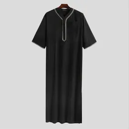 Home Clothing 2024 Fashion Robe Male Nightdress Homewear Men Mens Nightgown Polyester Saudi Abaya Short Arab Sleepwear