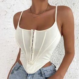 Women's Tanks Camis Womens sexy tube top solid sleeveless tight corset cropped top womens summer casual strapless vest J240523