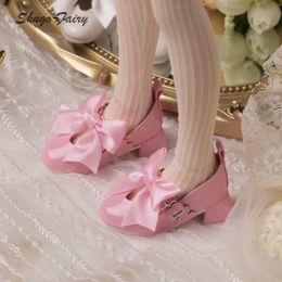 BJD Shoes 1/4 Doll House Accessories Thick High Heel Mary Jane Leather Doll Shoes - Mix and Match Accessories for BJD