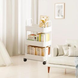 1pc 3/4 Tier Rolling Storage Cart High Capacity Storage Shelf Movable Gap Storage Rack Kitchen Bathroom And Livingroom Organiser