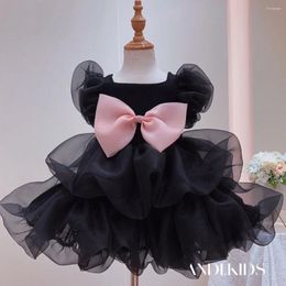 Dog Apparel Black Princess Dress Bow Mesh Pet Clothing Cake Chihuahua Cute Puppy Summer Wedding Skirt For Small Fashion Girl