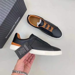 Designer Shoes Zegna Sneaker Mens Shoes Business Casual Social Wedding Party Quality Leather Lightweight Chunky Sneakers Formal Trainers