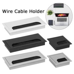 Rectangle Grommet Hole Cover Outlet Port Plastic Wire Box Wire Cable Holder Wire Hole Cover Desk Cable Box