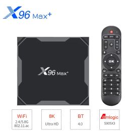 Box X96max Plus Android 9.0 TV Box Amlogic S905x3 Quad Core 4GB 64GB 8K Smart Media Player For Youtube Wifi 2.4/5G Set Top Box