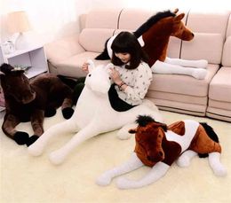 7040cm Giant Stuffed Simulation Animal Horse Plush Toy Prone Doll Kids Children Birthday Xmas Gift Home Decoration 2108043772163