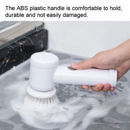 Bathroom Wash Brush Electric Cleaning Brush Kitchen Cleaning Tool Cleaner Sink 5-in-1 USB Type Bathtub Brush Handheld