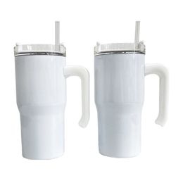 20oz Sublimation Tumblers Blanks Car Mugs Stainless Steel Skinny Tumblers Coffee Cup With Handle And Lid