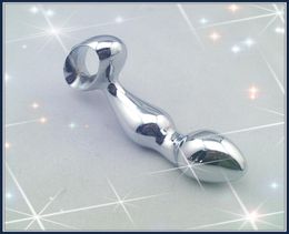Prostate stimulating wand silver Colour plated male Gspotter metal anal plug metal dildo sex toy adult product6928754