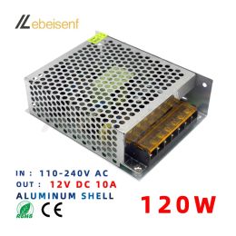 New 12V 120W Switch Power Supply 100-240V AC to DC 12 Volt 10 Amp Aluminum Case LED Driven Transformer Adapter Voltage Converter