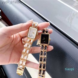 Women's Watches Top Design Women High quality Steel Chain Luxury Sexy Square Dial Face La Wrist Nobel Female Quartz Nice Drop shipping L46