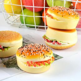 Decorative Flowers Simulation Bread Fake Ham Burger Food Model Bakery Restaurant Window Display Kitchen Pography Props Sweet Table Decor