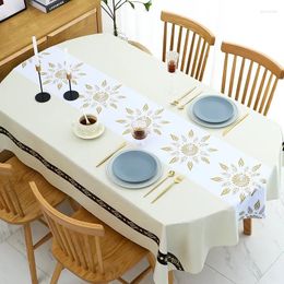 Table Cloth Chinese Tablecloth Waterproof Oil-proof Non-washable And Ironing Pvc Rectangular Oval Round Mat