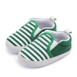 Infant Baby Flat Shoes Stripe Print Non-Slip Slippers Soft Sole Adorable Baby Booties Babies First Walking Shoes