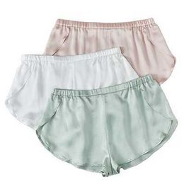 Ice 100% Silk Thin Seamless Safety Pants Plain Short Panties for Woman