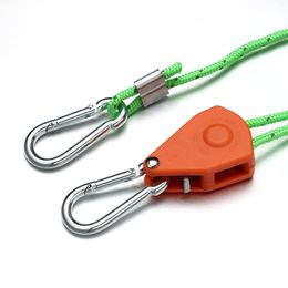 4M Adjustable Heavy Duty Pulley Ratchet Rope Hanger Fixed Buckle Wind Rope for Outdoor Backpacks Awning Tents Canopy