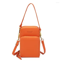 Shoulder Bags Korean Version Fashion Female Single Bag Soft Leather Pure Colour Women Messenger Wallet Large Capacity Ladies Phone