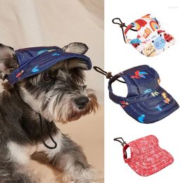 Dog Apparel Pet Hat Sunscreen Baseball Cap Outdoor Sports With Ear Holes Adjustable For Small Medium Dogs Accessories