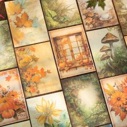 30 Sheets/pack Autumn Forest Theme Vintage Scrapbook Paper Journaling Scrapbooking Supplies Kit Aesthetic Decorative Craft Paper