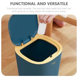 Kitchen Trash Can with Lid Office Waste Basket Garbage Containers Waste Bins for Home Bathroom Office Blue Separate Dustbin