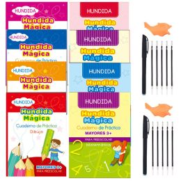 Set 8 Books Spanish Montessori Copybook Magic Calligraphy Children's Notebook Kid Reusable Groove Handwriting Copybook Writing Gifts