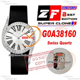 Limelight Gala G0A38160 Swiss Quartz Womens Watch ZF Steel Case Diamonds Bezel Silver Dial Black Fabric Strap Super Edition Ladies Watches Puretime Reloj Hombre