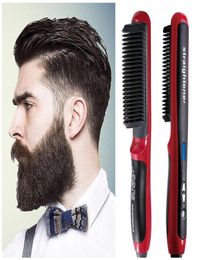 Multifunctional Hair Comb Men039s Quick Beard Brush Straightener Curling Curler Straightener Hair Curly Beauty Hair Styler Tool7964168