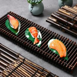 Bamboo crafts bamboo raft sushi plate Japanese and Korean sushi restaurant sashimi shop dishes placement decorative bamboo raft