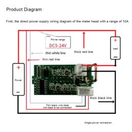 Digital Voltmeter DC 500V 10A Digital Voltmeter Voltage Red Blue Voltmeter Ammeter Volt Metre Gauge Electromobile Motorcycle Car