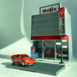 Maisto Motor Centre city street view assembly hands-on DIY simulation alloy car model car model collection toy car gift 240408