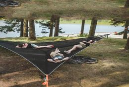Camp Furniture Revolutionary Giant Aerial Camping Hammocks MultiPerson Portable Outdoor Triangle Hammock1410595
