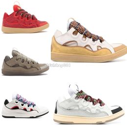 Best selling Lanvinss Shoes Lanvinlities Leather Curb Extraordinary Emed Mens Women Hightop Calfskin Rubber Nappa Platformsole Shoe Trainers Sneakers