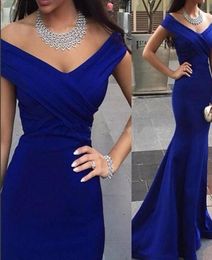 Royal Blue Evening Dress New Arrival Arabic Vneck Party Dress Formal Event Gown Plus Size robe de soire vestido de festa longo5589904