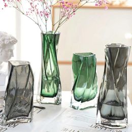 Vases Nordic Style Modern Living Room Simple Creative Geometric Glass Flower Pots Arrangement Vase Dining Table Decoration