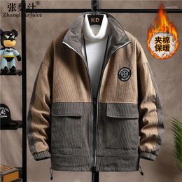 Men's Jackets 2024 Winter Autumn Men Stand Collar Cotton Quilted Coat Fashion Casual Top Plus Retro Patchwork Jacket