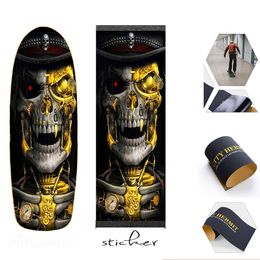 Skull Pattern 84*23cm Sandpaper Skateboard Scooter Skateboard Griptape Longboard Sandpaper Electric Skateboard Grip Tape Tape