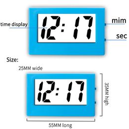 Small Mini Triangle Clock Easy Use Mute ABS Desk Digital Clock Electronic Simple Table