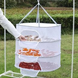 Hangers Vegetable Drying Suitable Hanging 1 1-3 Zip Layer Fishnet Fruit And Herbs Net Non-toxic Polyester Folding For Pc With