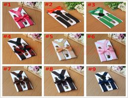 27 Colours Kids Suspenders Bow Tie Set for 110T Baby Braces Elastic Yback Boys Girls Suspenders accessories A04426475936