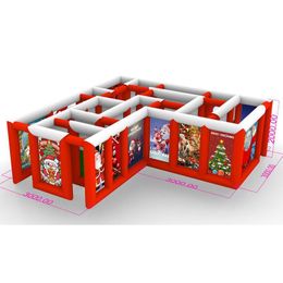 wholesale Outdoor Activities Giant Inflatable Maze Obstacle Course, 2024 customized Christmas theme inflatable laser tag maze field for party