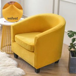 Chair Covers Velvet Arc Seat Sofa Cover Elastic Club Armchairs Living Room Single Tub Couch Slipcovers Home Cushion