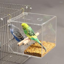 Other Bird Supplies Feeder For Multiple Days Capacity Hanging Parakeets Parrots Cockatiels Transparent Food Box Cage