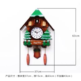 Large 3d Wall Clock Vintage Cuckoo Clock Bell Pendulum Clock Wall Decor Children's Room Bedroom Watch Bird Reloj Gift Idea SC292