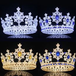 Coats Crystal Queen King Tiaras and Crowns Bridal Diadem Headpiece Women Prom Hair Ornaments Wedding Bride Head Jewellery Accessories