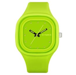 SYNOKE Student Colourful Sports Watch Brand Women Unique Waterproof Silicone Band Green Blue Boys Digital Date Wrist Watch 668956883802