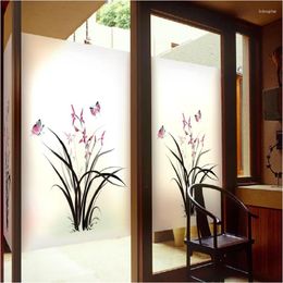 Window Stickers Customed Water-proof Film Decorative Butterfly Love Home Frosted Opaque Static Privacy Bathroom Decals Glass Sticker