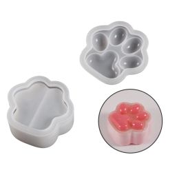 Non-stick Cat Paw Container Mold Epoxy Resin Silicone Mold DIY Crafts Ornament Tool for DIY Storage Box, Candlestick