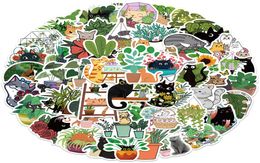 50Pcs Cartoon Plant Cat Stickers NonRandom For Car Bike Luggage Sticker Laptop Skateboard Motor Water Bottle Snowboard wall Dec9058839